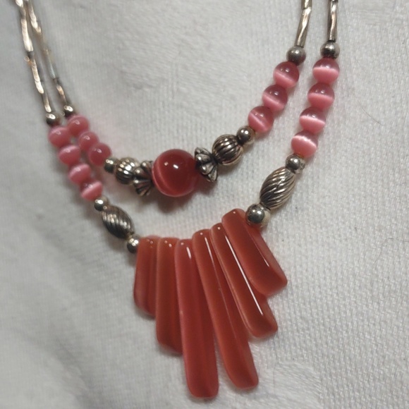 Vintage 70's Rose Quartz Necklace - Picture 4 of 4